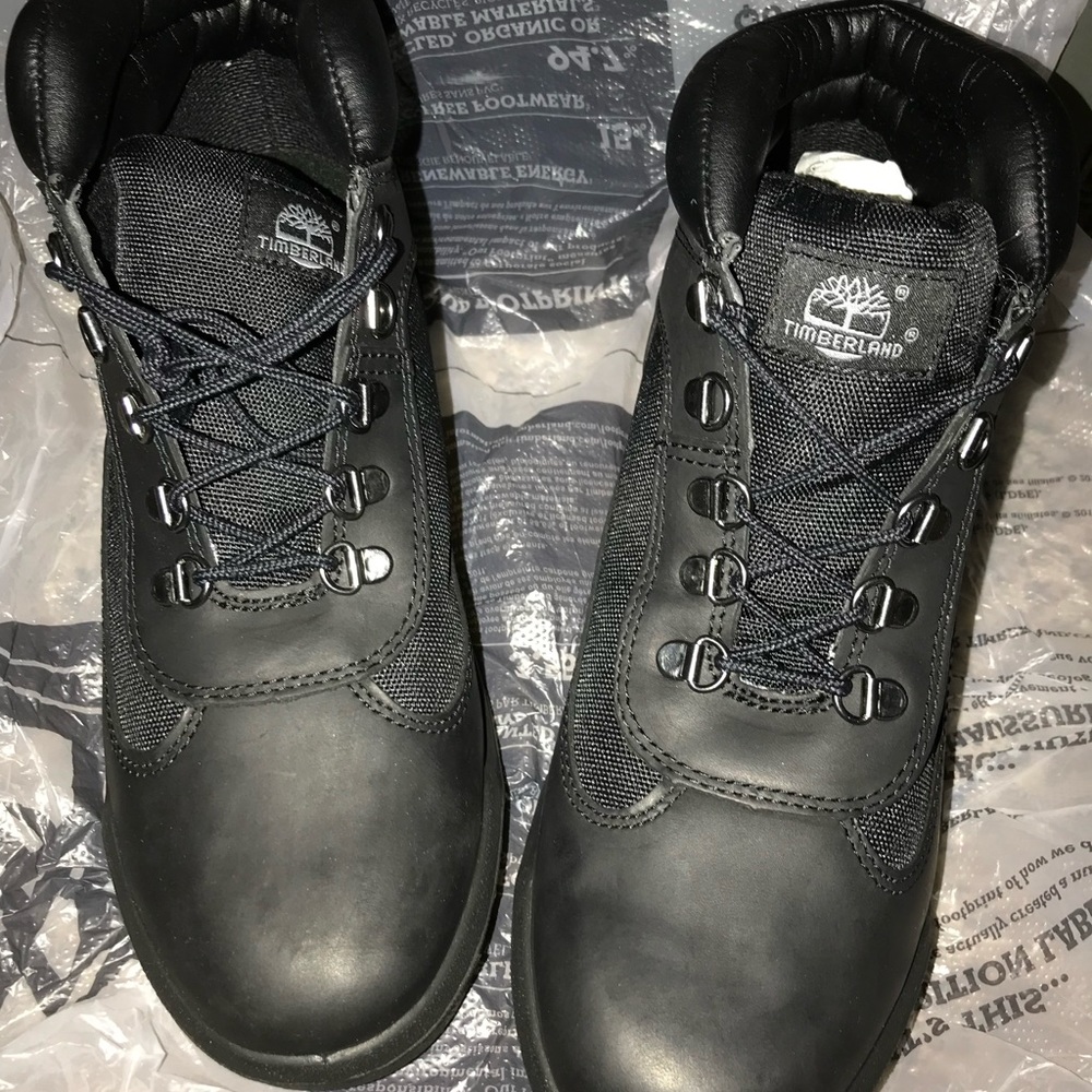 Black Leather Timberlands men’s size 9.5